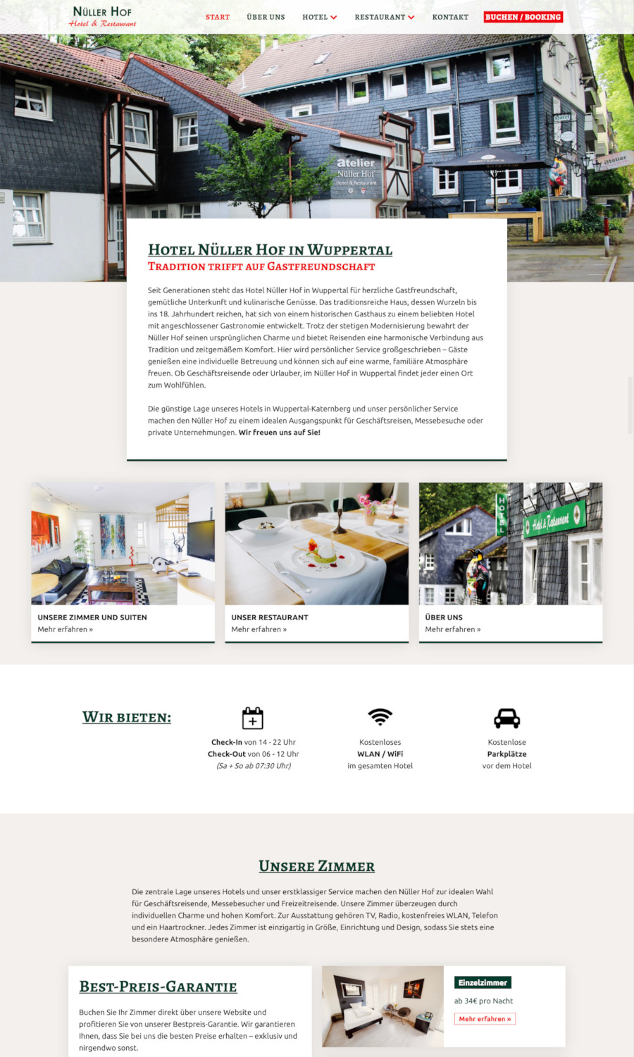 Referenz: Hotel Nüller Hof - Hotel und Restaurant in Wuppertal